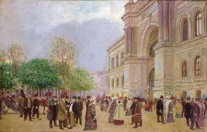 Palais de L'Industrie'deki Salon'un çıkışı, 1890 dolayları (tuval üzerine yağlı boya) by Jean Beraud