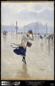 Rüzgarlı Gün, Place de la Concorde, 1890 dolayları by Jean Beraud