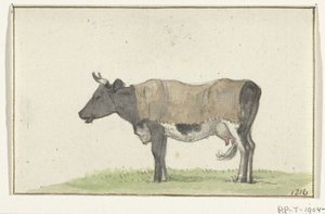 Battaniye ile ayakta duran inek, solda by Jean Bernard