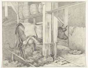 Bir battaniye ile duran inek by Jean Bernard