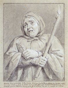 Markiz de Brinvilliers ölüm yolunda (kağıt üzerinde tebeşir ve kurşun kalem) by Jean Bernard Restout