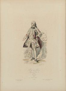 Paris modası: Louis XV'in saltanatı (el renkli gravür) by Jean Charles (1800 79) Pauquet