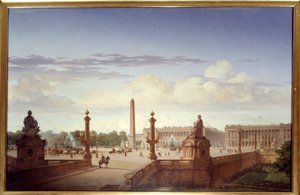 Sahildeki terastan görülen Place de la Concorde, Kral Louis-Philippe d