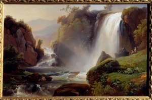 Jean Charles Remond (1795-1875) 1840 tarafından yapılan bir Tivoli Çağlayan Tablosu. Güneş 0,34x0,22 m Rouen, musee des Beaux Arts