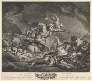 Neptün ve Amymone, 18. yüzyıl. by Jean Claude Danzel