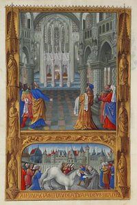 Les Très Riches Heures du Duc de Berry, Folio 129v - Kutsal Ayin by Jean Colombe