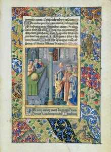 Bayan Lat. Q.v.I.126 Louis dOrleans Saatlerinden Altın Post Nişanı, 1469 by Jean Colombe