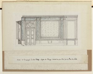 Salon de Compagnie için duvar süslemeleri için tasarım (kalem, tükenmez kalem ve mürekkep ve kağıt üzerinde yıkama) by Jean Desmosthene (attr. to) Dugourc