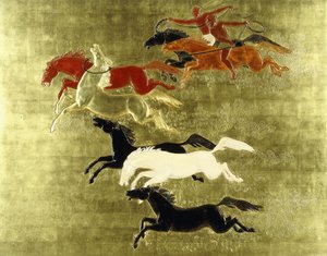Atın Fethi; La Conquete du Cheval, c.1934 (cilalı ve yaldızlı panel)