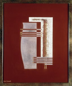 Totem, 20. (laklı gümüş ve altın panel) by Jean Dunand