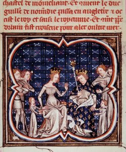 Fransa Kralı I. Philip (1052-1108) ve eşi Hollandalı Berthe ve çocukları Fransa