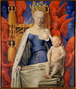 Seraphim ve cherubim ile çevrili Madonna