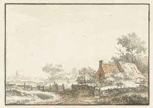 Çiftlik ile manzara by Jean François Delcourt