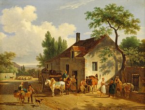 Bir köy manzarası, 1839 by Jean Francois Demay