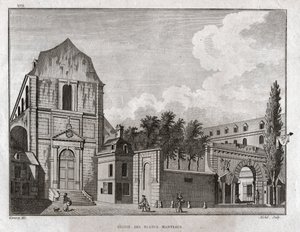 Blancs Coats Kilisesi, Paris. (gravür, yaklaşık 1780) by Jean Francois Garneray