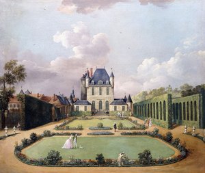 Chateau de Mousseaux ve Bahçeleri manzarası,