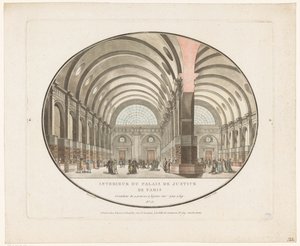 Paris'teki Adalet Sarayı'nın içi Interieur du Palais de Justice de Paris (nesne üzerindeki başlık) by Jean Francois Janinet