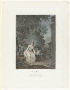 Madam Dugazon Nina'nın portresi. Yazık! Yazık! Sevgili dönmez (nesnedeki başlık) by Jean Francois Janinet