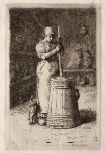 Bir Kadın Çırpınıyor. by Jean Francois Millet