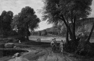 Yolda İki Kadın ve Bir Adamla Klasik Manzara, 166070. by Jean Francois Millet