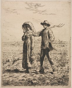 İşe gidiyor. by Jean Francois Millet