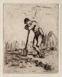 Maça Yaslanmış Adam. by Jean Francois Millet