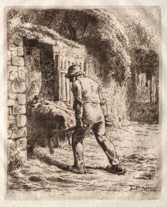 El Arabalı Köylü by Jean Francois Millet