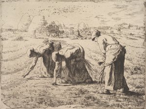 The Gleaners, c.1855-56 (chine colle üzerine gravür) by Jean Francois Millet