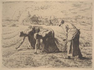 Gleaners, c.1855 (gravür) by Jean Francois Millet