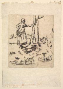 Kaz Kız, 1830-75. by Jean Francois Millet