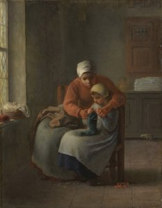 Örgü Dersi, c.1860 by Jean Francois Millet