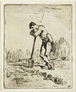 Küreğine Dayanan Adam by Jean Francois Millet