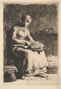 Yün Tarakçı, ca. 1855-56. by Jean Francois Millet