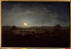 Koyun parkı, ay ışığı. Jean Francois Millet