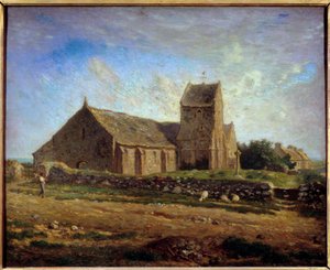 Jean Francois Millet (1814-1875) tarafından yapılan Greville Kilisesi Resminin Görünümü 1871 Güneş. 0,6x0,73 m Paris, Orsay Müzesi by Jean Francois Millet