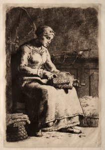 Kadın Taraklama. by Jean Francois Millet