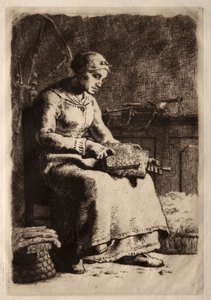 Kadın Tarak Yün by Jean Francois Millet