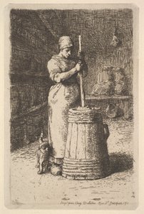 Kadın Tereyağı, 1855-56. by Jean Francois Millet
