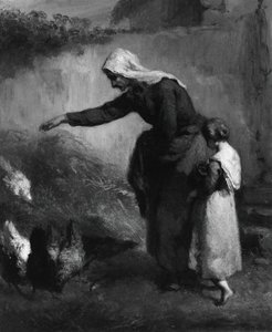 Tavuk Besleyen Kadın, 184648. by Jean Francois Millet