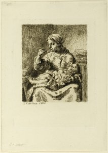 çocuğunu besleyen kadın by Jean Francois Millet