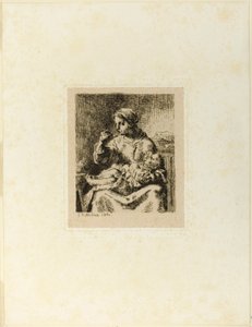çocuğunu besleyen kadın by Jean Francois Millet