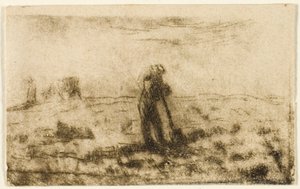Giysiler Dışarı Sarkan Kadın by Jean Francois Millet