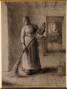 evini süpüren kadın by Jean Francois Millet
