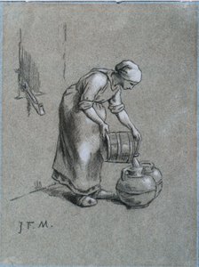 Kadın bir kuyuda by Jean Francois Millet