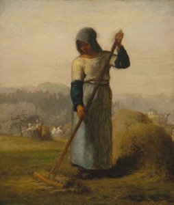 Tırmıklı kadın, muhtemelen 1856-57. by Jean Francois Millet