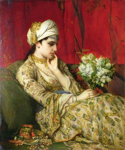 Odalık (gemiye serilmiş tuval üzerine yağlıboya) by Jean Francois Portaels