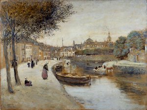 Quimperle Resminde Bir Kanal, Jean Francois Raffaelli (1850-1924), 20. yüzyıl. Le Havre Güzel Sanatlar Müzesi