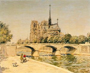 Notre Dame ve Seine by Jean Francois Raffaelli