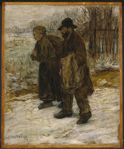 Parisli Rag Pickers, c.1885 (panel üzerine monte edilmiş kağıt üzerine yağlı boya ve pastel boya) by Jean Francois Raffaelli