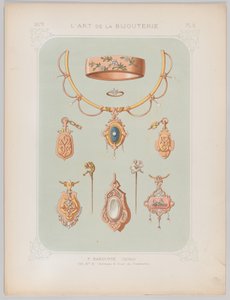 Altın ve Rose Gold Takı Tasarımları, 1879. by Jean François Barousse